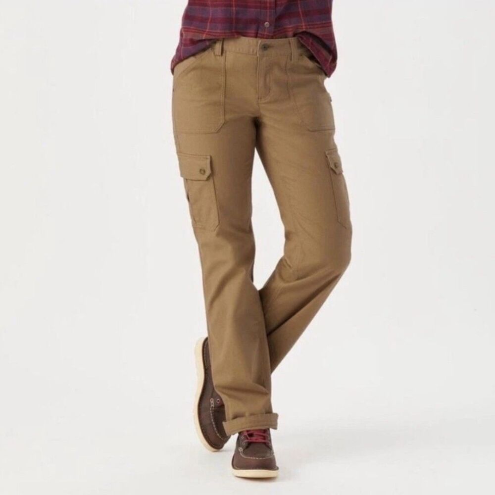 Duluth Trading Co Flex Fire Hose Cargo Pants Size 8 Brown Curvesetter Waistband